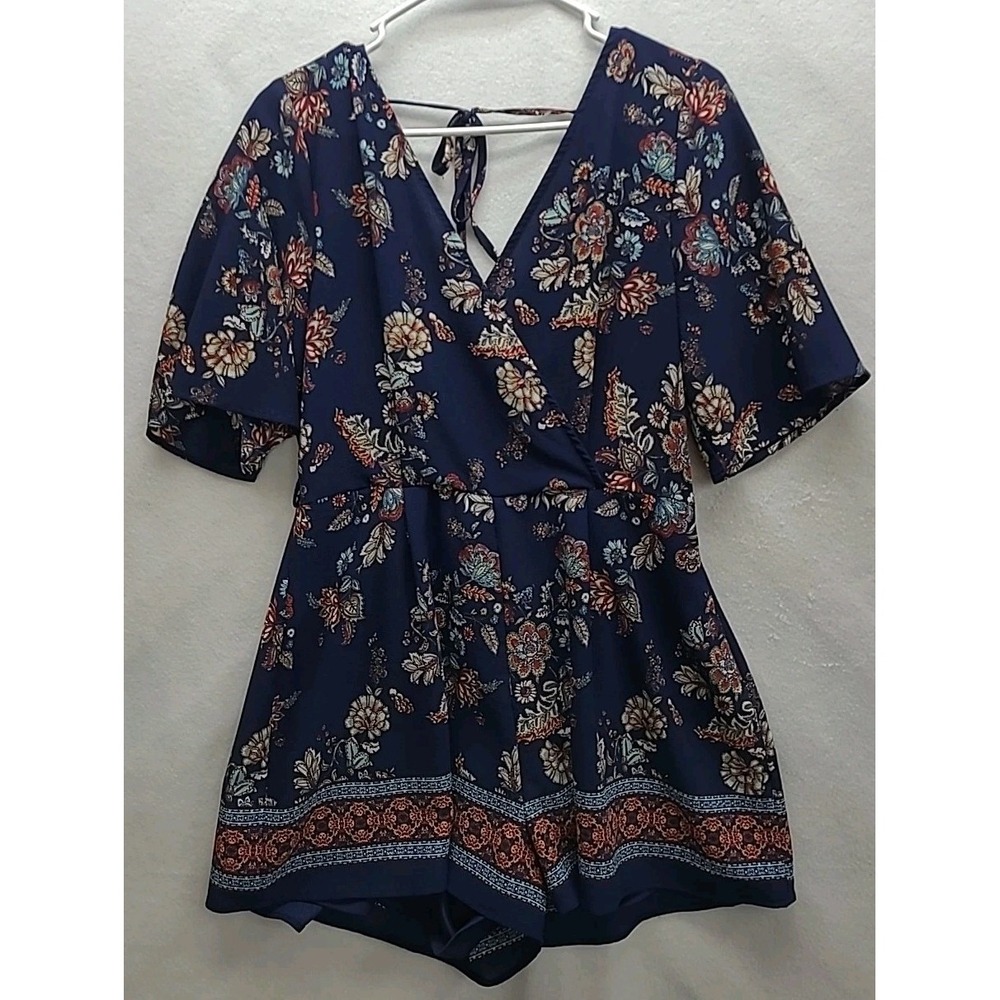 Ash and Violet V Neck Romper Large Festival Cruise Vacation Resort Travel Wear